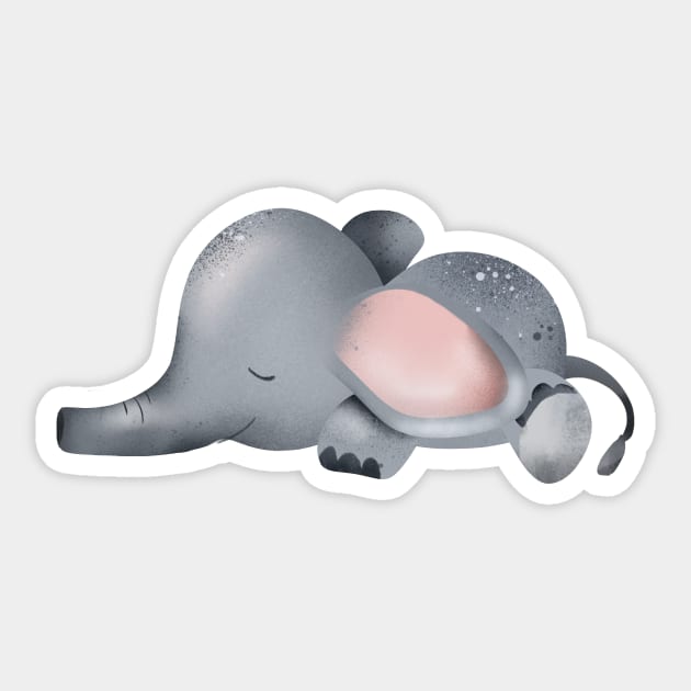 Cute Elephant Watercolor Style Sticker by Rebel Merch